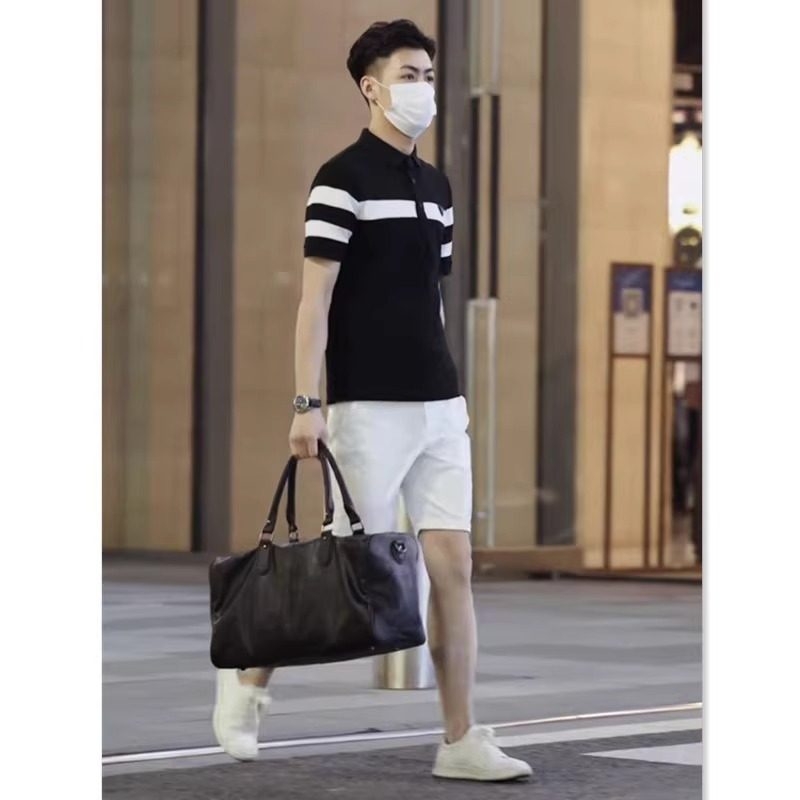 条纹polo衫男士短袖t恤夏季2025新款潮牌痞帅男款半袖高级感上衣