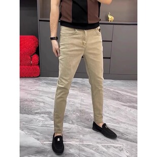 复古直筒牛仔裤男士夏季潮牌痞帅裤子窄版修身小脚休闲长裤青少年