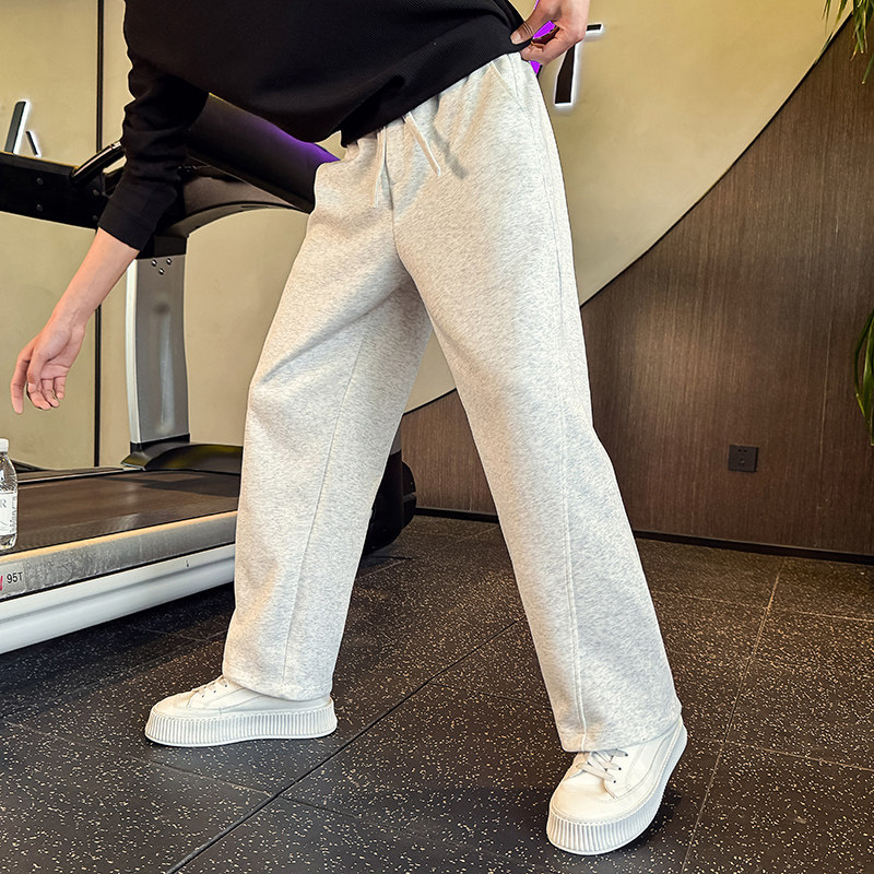 美式宽松弯刀卫裤男士潮牌百搭直筒长裤春季2025新款运动休闲裤男