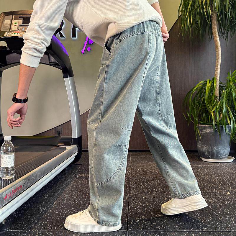 高级感弯刀牛仔裤男款潮牌重磅裤子2025新款春季潮流休闲牛仔男裤