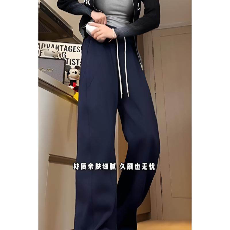 2024新款美式高街重磅卫裤男秋季宽松直筒垂感微喇裤痞帅潮牌长裤