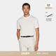 SUITSUPPLY米白色棉桑蚕丝混纺圆领短袖 针织衫 T恤