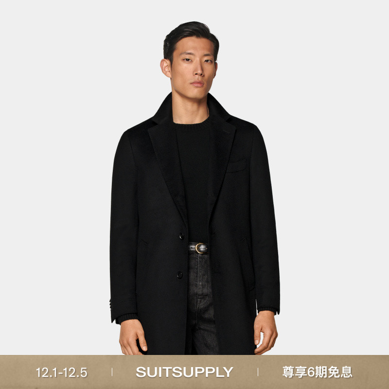 Suitsupply黑色山羊绒大衣外套