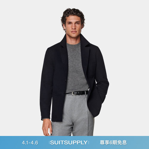 Suitsupply藏青色羊毛夹克外套