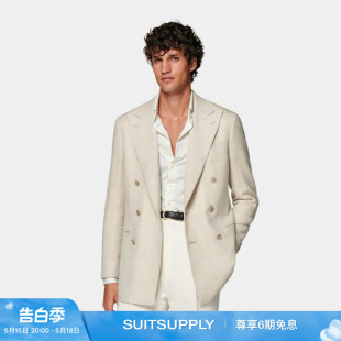 上衣 西装 西服羊毛柞蚕丝亚麻混纺休闲男士 SUITSUPPLY浅棕色修身