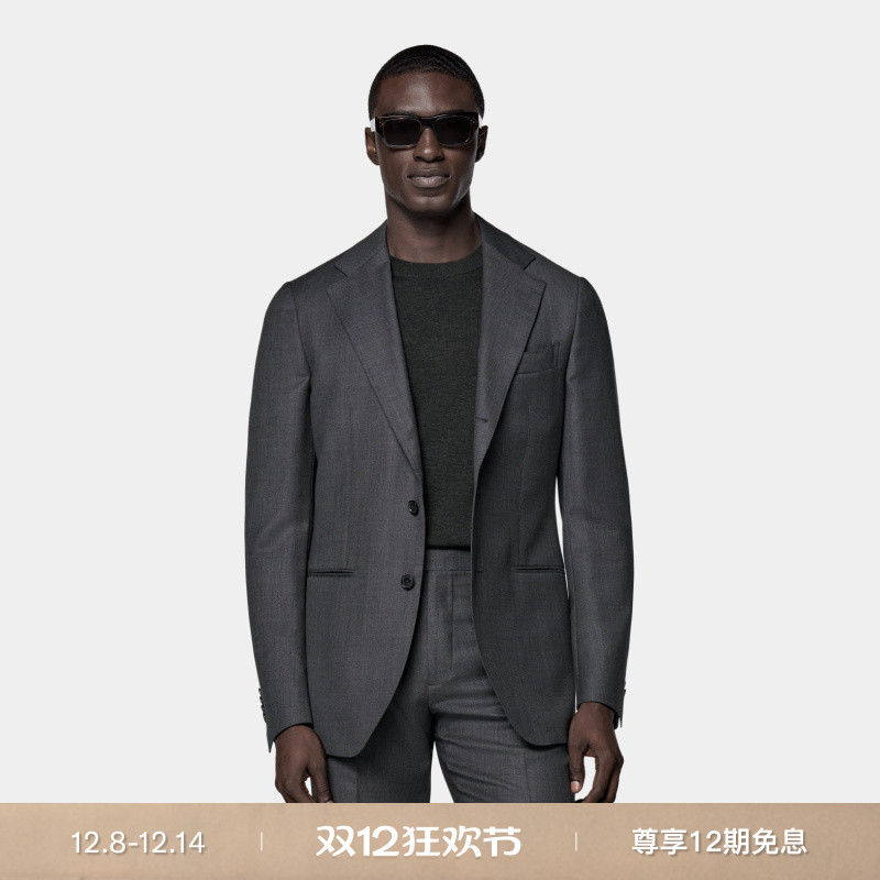 Suitsupply深灰色S130支羊毛西服