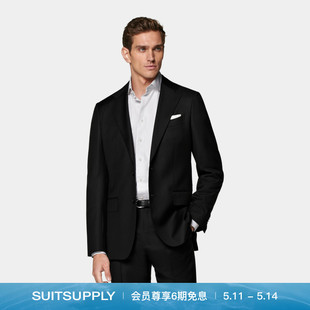 SUITSUPPLY黑色S110支羊毛修身 商务男士 西服修身 西装 上衣四季