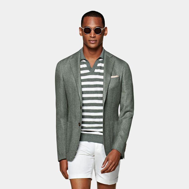 SUITSUPPLY-Havana绿色羊毛丝麻羊绒混纺商务休闲男西装上衣,男装,商务正装西服,淘宝优惠券,粉丝福利购,淘宝优惠卷