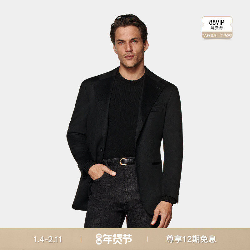 SUITSUPPLY外套黑色山羊绒宽松慵懒男士西装上衣休闲,男装,休闲西服,淘宝优惠券,粉丝福利购,淘宝优惠卷