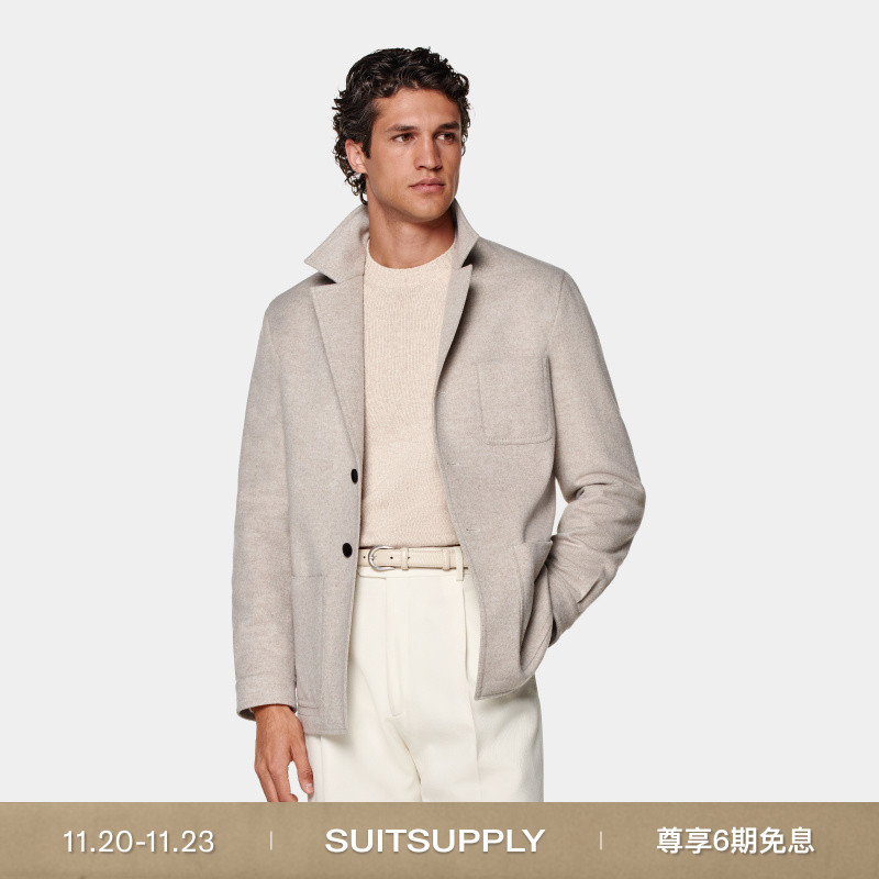 Suitsupply砂砾色羊毛夹克外套