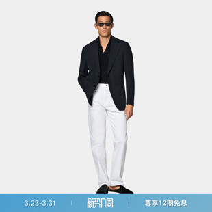 26春夏新品 上衣外套 SUITSUPPLY藏青色亚麻宽松西装