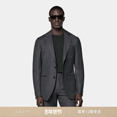 SUITSUPPLY深灰色S130支羊毛外套鸟眼纹男士 西装 上衣
