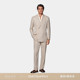 套装 SUITSUPPLY砂砾色亚麻混纺男士 双排扣西装