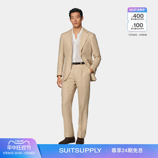 西装 24夏季 SUITSUPPLY西服砂砾色亚麻宽松慵懒休闲男士 套装 新款