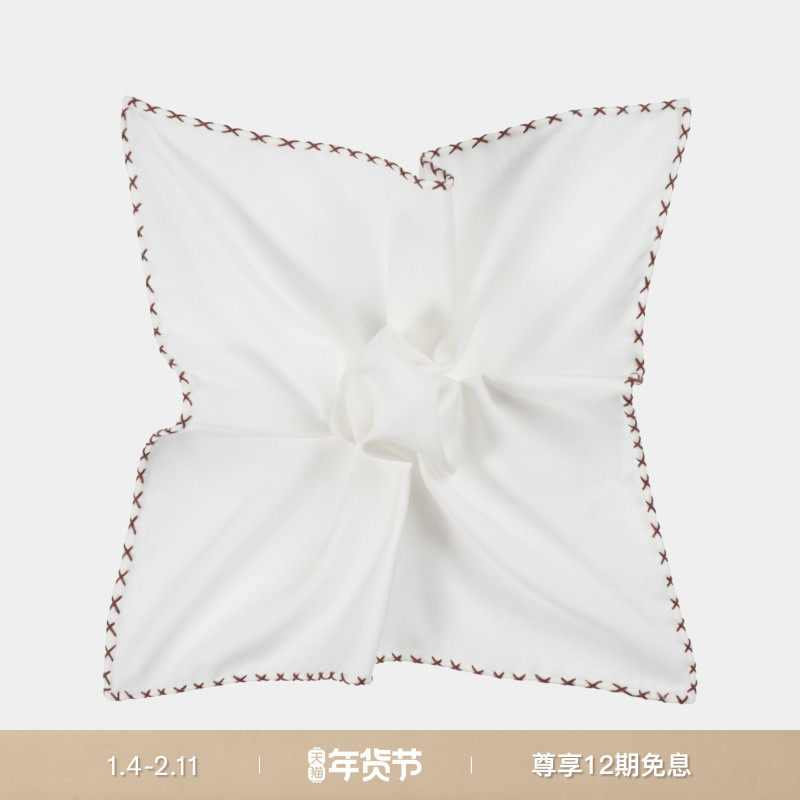 SUITSUPPLY白色棉桑蚕丝混纺口袋巾西服搭配商务正式