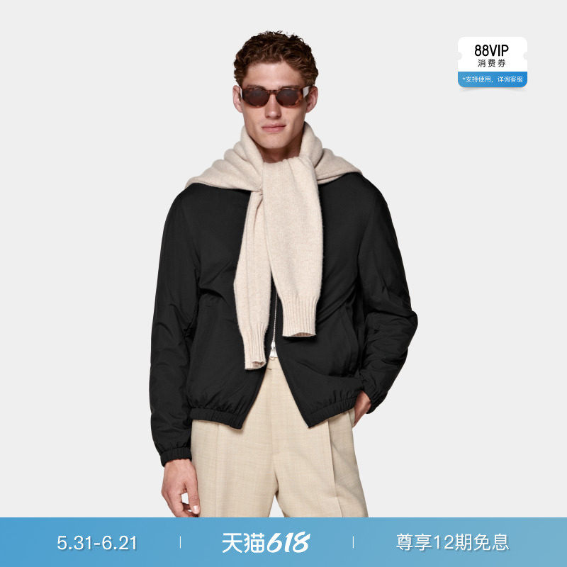 26夏季新品SUITSUPPLY黑色科技面料双面穿飞行员夹克