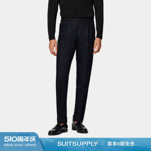 男士 24夏季 SUITSUPPLY藏青色Traveller四股羊毛锥型修身 新款 长裤