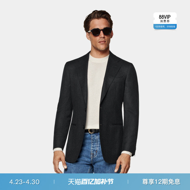 SUITSUPPLY外套深灰色S120支羊毛男士西装上衣休闲