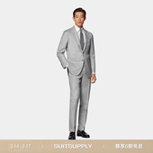 套装 SUITSUPPLY浅灰色S140支羊毛西服男士 西装