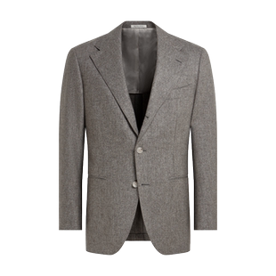 SUITSUPPLY-Roma灰褐色羊毛法兰绒男士西装上衣外套