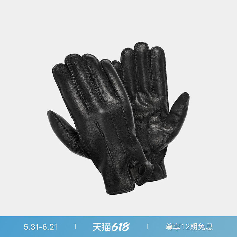 SUITSUPPLY黑色鹿皮革经典男士保暖休闲户外手套