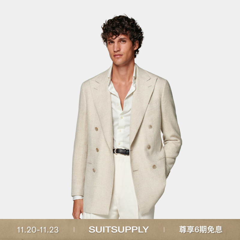 Suitsupply浅棕色羊毛混纺西服