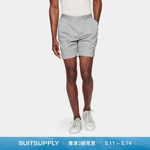 Bosa浅灰色棉羊绒混纺男士 短裤 SUITSUPPLY 夏季