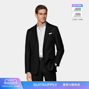 西装 SUITSUPPLY黑色S110支羊毛修身 商务男士 西服修身 上衣四季