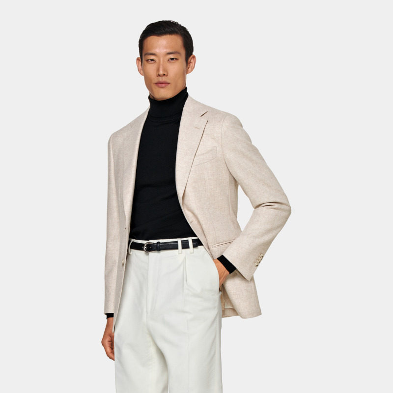 SUITSUPPLY浅棕色羊毛西服外套休闲男士西装上衣