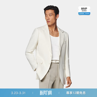 SUITSUPPLY意产面料米白色亚麻西服外套男士 上衣 西装