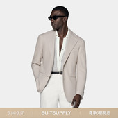SUITSUPPLY浅灰褐色西装 外套Traveller四股羊毛休闲
