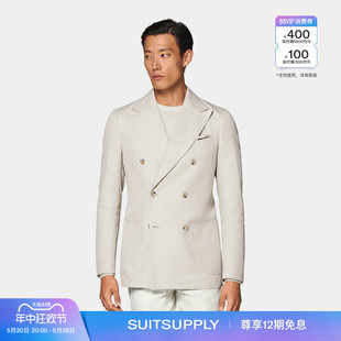 商务男士 上衣 双排扣西装 SUITSUPPLY砂砾色棉西服修身 夏季