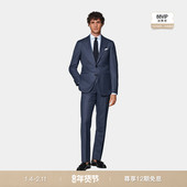 款 SUITSUPPLY中蓝色S130支羊毛西服修身 套装 四季 商务男士 西装
