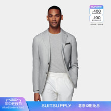 SUITSUPPLY 浅灰色亚麻棉混纺西服修身 商务男士 西装 上衣 夏季