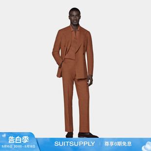 西装 男士 SUITSUPPLY西服深橙色羊毛桑蚕丝混纺修身 24夏季 新款 套装