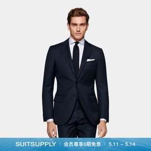 上衣四季 经典 商务西装 SUITSUPPLY藏青色S110支羊毛西服合体男士