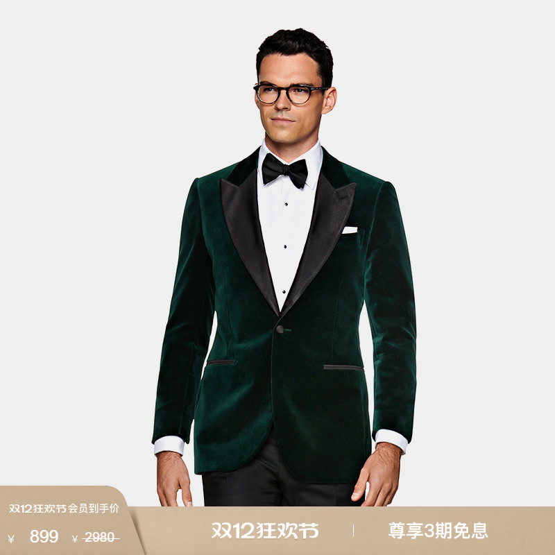 绿色棉西装Suitsupply