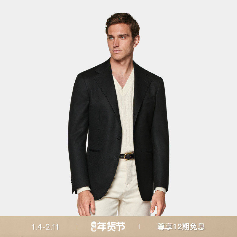 SUITSUPPLY黑色西装外套S120支羊毛法兰绒慵懒休闲,男装,休闲西服,淘宝优惠券,粉丝福利购,淘宝优惠卷
