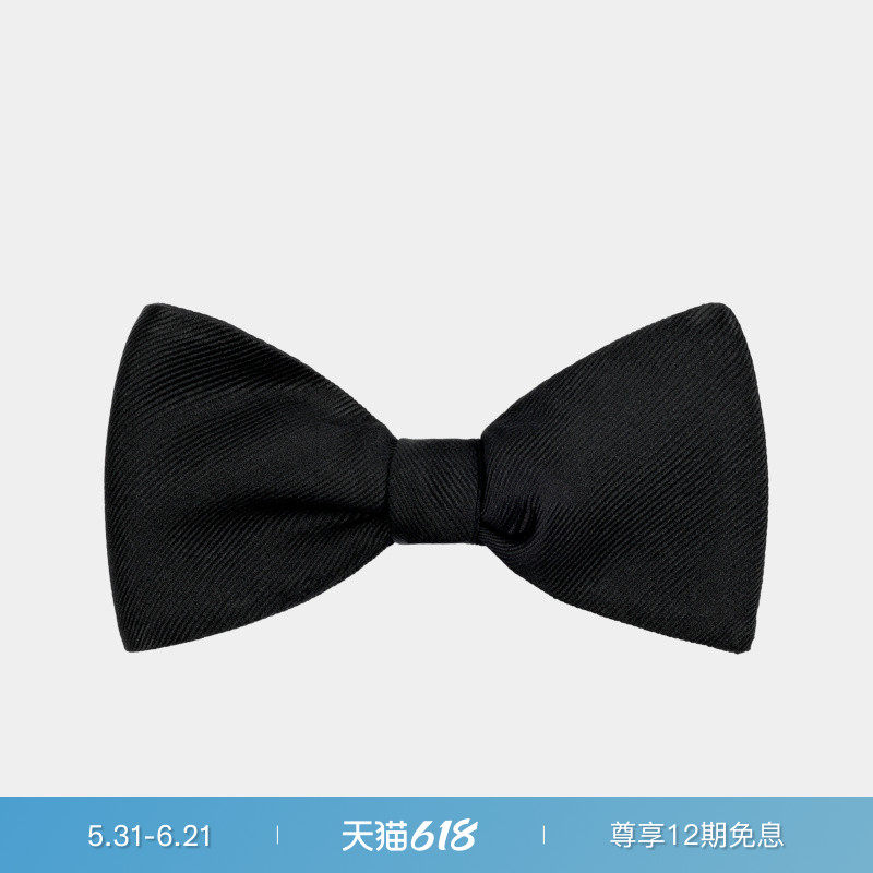 SUITSUPPLY黑色桑蚕丝领结自系男士时尚配饰商务婚礼