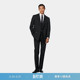 套装 SUITSUPPLY黑色羊毛男士 条纹双排扣西装