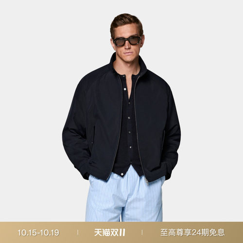 SUITSUPPLY藏青色羊毛混纺外套