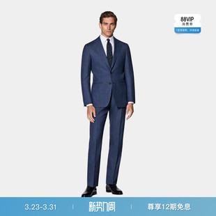 正装 套装 西装 SUITSUPPLY西服中蓝色羊毛混纺男士