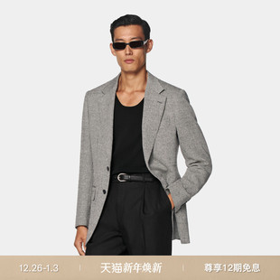 上衣 西装 SUITSUPPLY秋季 外套黑色桑蚕丝混纺男士