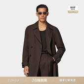 SUITSUPPLY深棕色束腰男士 风衣夹克休闲