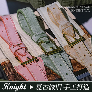 带子真皮琴带 款 Knight T.Y.复古民谣吉他背带电吉他肩带贝斯经典