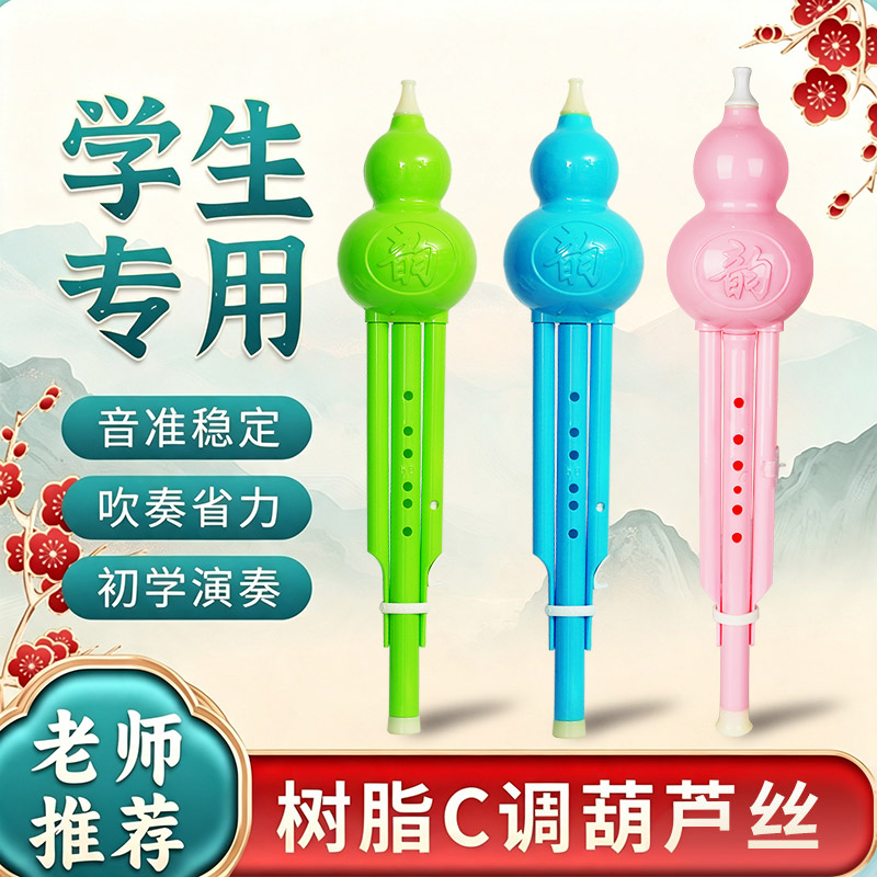 葫芦丝民族乐器儿童初学者马克龙色小学生专用专业C调降B调演奏型