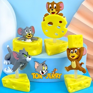 猫和老鼠手办盲盒汤姆杰瑞玩具公仔扭蛋娃娃机汽车蛋糕摆件模型