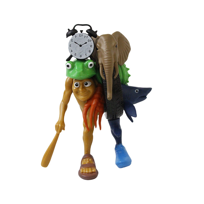 跨境爆款山海经怪物外国AI模型拼装轮胎大象手办公仔桌面周边摆件