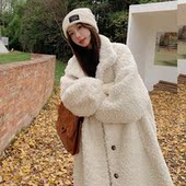 羊羔毛皮草毛茸茸厚外套女2025环保毛毛长款 冬季 新款 保暖毛绒大衣