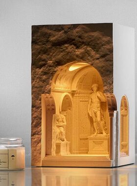 原创博物馆大卫雕塑无火香薰蜡烛融蜡灯水泥建筑设计礼物生日礼物